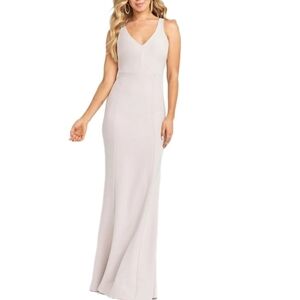 Show Me Your MuMu Morgan Pink Stretch Crepe Sleeveless V-Neck Bridesmaid Gown M